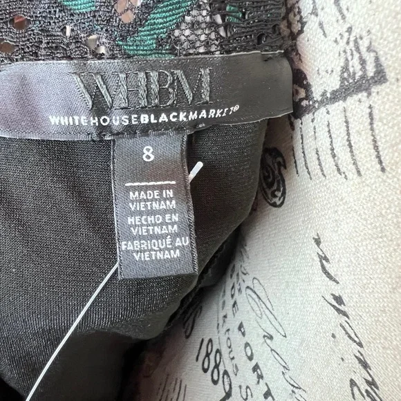 WHBM Black Green High Neck lace shell blouse NWT romantic gothic dark academia - Picture 10 of 14